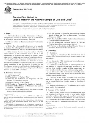 Standardtestmethode für flüchtige Stoffe in der Analyseprobe von Kohle und Koks