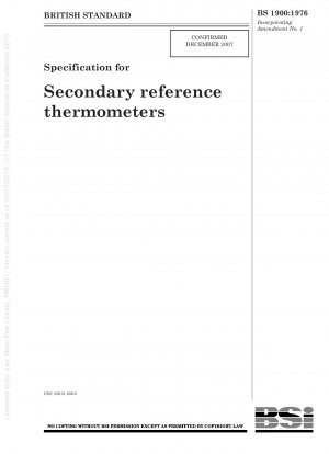 Spezifikation für sekundäre Referenzthermometer