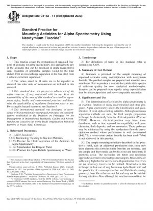 Standardpraxis für die Montage von Actiniden für die Alpha-Spektrometrie unter Verwendung von Neodymfluorid