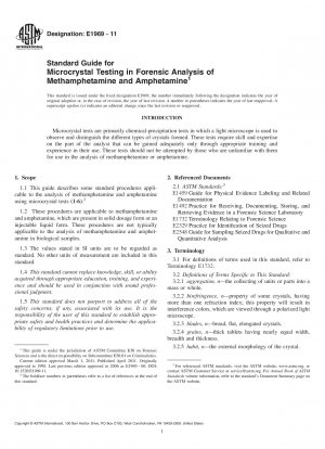 Standardhandbuch für Mikrokristalltests bei der forensischen Analyse von Methamphetamin und Amphetamin