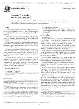 Standardpraxis für Zertifikatsprogramme
