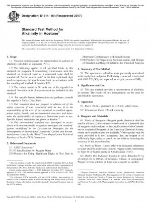 Standardtestmethode für die Alkalität in Aceton
