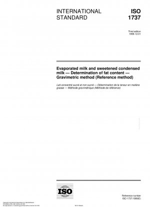 Kondensmilch und gesüßte Kondensmilch - Bestimmung des Fettgehalts - Gravimetrische Methode (Referenzmethode)
