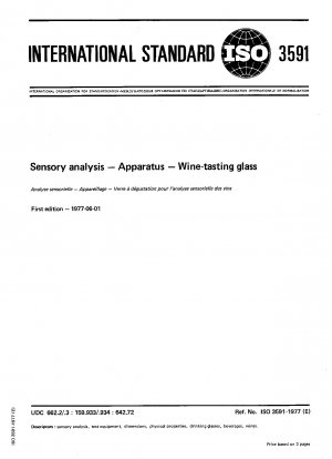 Sensorische Analyse; Geräte; Weinverkostungsglas