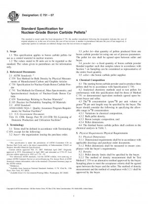 Standardspezifikation für Borcarbid-Pellets in Nuklearqualität