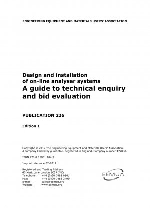 Entwurf und Installation von Online-Analysesystemen. Ein Leitfaden für technische Anfragen und Angebotsbewertung (Ausgabe 1)