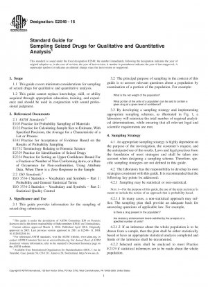 Standardhandbuch für die Probenahme beschlagnahmter Drogen zur qualitativen und quantitativen Analyse
