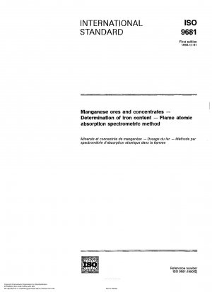 Manganerze und -konzentrate; Bestimmung des Eisengehalts; flammenatomabsorptionsspektrometrische Methode