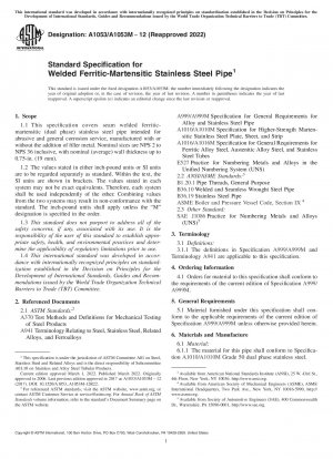 Standardspezifikation für geschweißte ferritisch-martensitische Edelstahlrohre