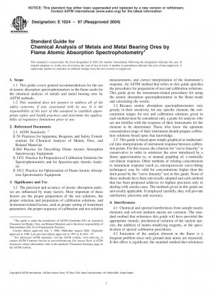 Standardhandbuch für die chemische Analyse von Metallen und metallhaltigen Erzen mittels Flammen-Atomabsorptionsspektrophotometrie (zurückgezogen 2004)
