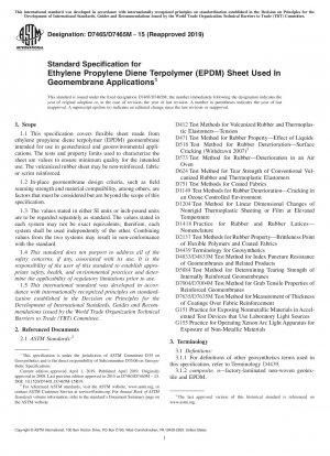 Standardspezifikation für Platten aus Ethylen-Propylen-Dien-Terpolymer (EPDM), die in Geomembrananwendungen verwendet werden