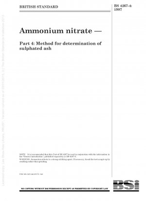 Ammoniumnitrat – Teil 4: Methode zur Bestimmung von Sulfatasche