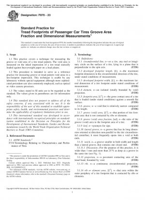 Standardpraxis für Profilflächen von Pkw-Reifen, Rillenflächenanteil und Dimensionsmessungen