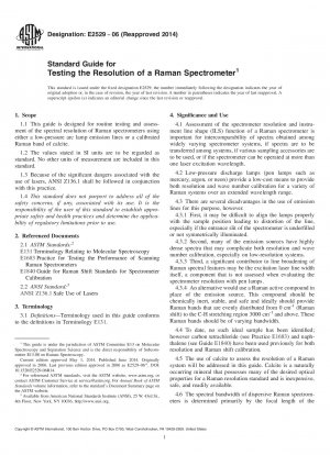 Standardhandbuch zum Testen der Auflösung eines Raman-Spektrometers