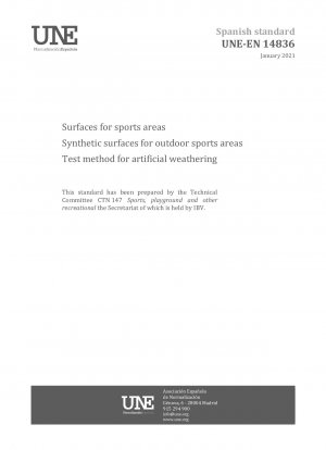Oberflächen für Sportflächen – Kunststoffoberflächen für Außensportflächen – Prüfverfahren zur künstlichen Bewitterung