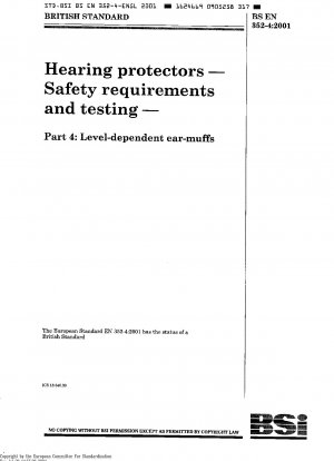 Gehörschützer – Sicherheitstechnische Anforderungen und Prüfungen – Teil 4: Pegelabhängige Kapselgehörschützer
