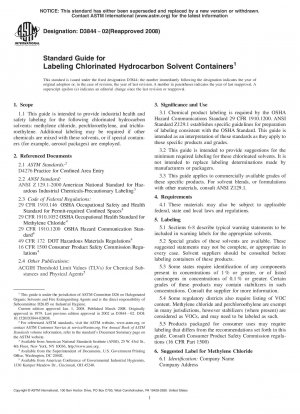 Standardhandbuch für die Kennzeichnung von Behältern mit chlorierten Kohlenwasserstofflösungsmitteln