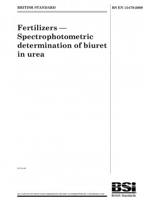 Düngemittel – Spektrophotometrische Bestimmung von Biuret in Harnstoff