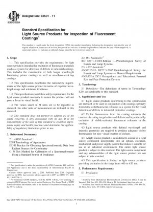 Standardspezifikation für Lichtquellenprodukte zur Inspektion fluoreszierender Beschichtungen