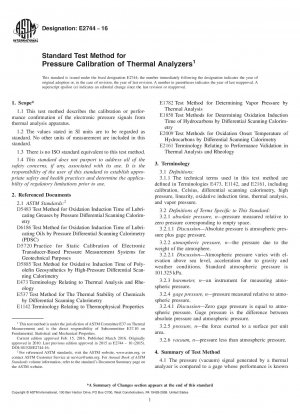 Standardtestmethode zur Druckkalibrierung von Thermoanalysatoren