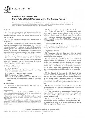Standardtestmethoden für die Durchflussrate von Metallpulvern unter Verwendung des Carney-Trichters