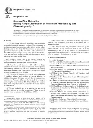 Standardtestmethode für die Siedebereichsverteilung von Erdölfraktionen durch Gaschromatographie