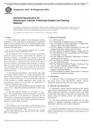 Standardspezifikation für vorgeformte Elastomer-Zelldichtungen und Dichtungsmaterialien