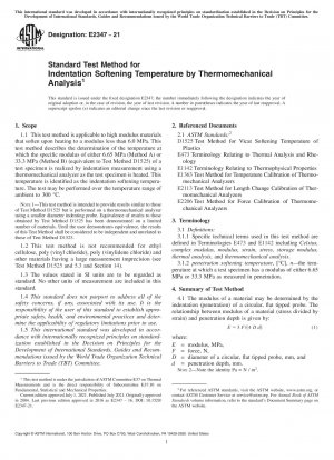 Standardtestmethode für die Eindruckerweichungstemperatur durch thermomechanische Analyse