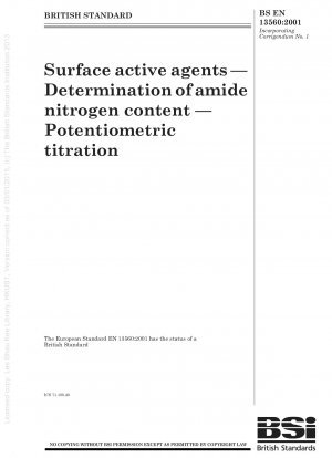 Oberflächenaktive Stoffe – Bestimmung des Amidstickstoffgehalts – Potentiometrische Titration