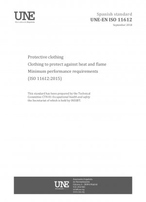 Schutzkleidung – Kleidung zum Schutz vor Hitze und Flammen – Mindestleistungsanforderungen (ISO 11612:2015)