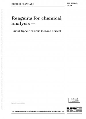Reagenzien für die chemische Analyse – Teil 3: Spezifikationen (zweite Reihe)