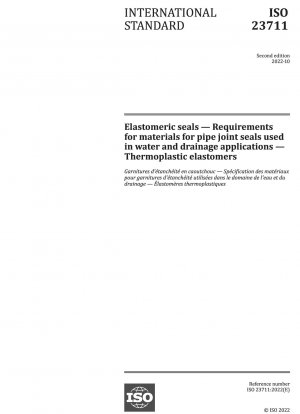 Elastomerdichtungen – Anforderungen an Materialien für Rohrverbindungsdichtungen für Wasser- und Entwässerungsanwendungen – Thermoplastische Elastomere