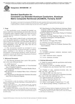 Standardspezifikation für konzentrisch gelegte Aluminiumleiter mit Aluminiummatrix-Verbundverstärkung (ACAMCR), ehemals ACCR