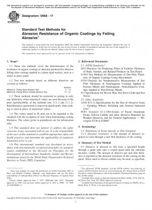 Standardtestmethoden für die Abriebfestigkeit organischer Beschichtungen durch herabfallendes Strahlmittel