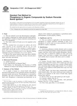 Standardtestmethode für Phosphor in organischen Verbindungen durch Natriumperoxidbombenzündung