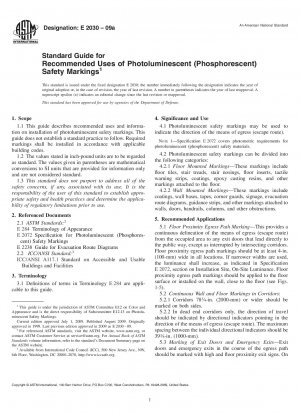 Standardhandbuch für empfohlene Verwendungen von photolumineszierenden (phosphoreszierenden) Sicherheitsmarkierungen