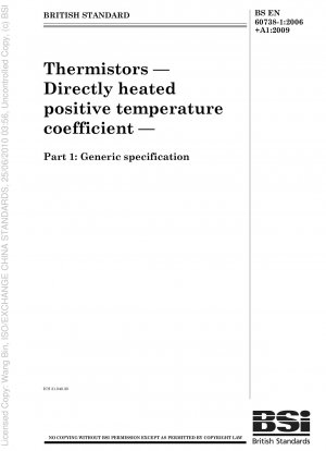 Thermistoren – Direkt beheizter positiver Temperaturkoeffizient – Allgemeine Spezifikation