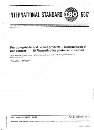 Obst, Gemüse und Folgeprodukte; Bestimmung des Eisengehalts; photometrische Methode mit 1,10-Phenanthrolin