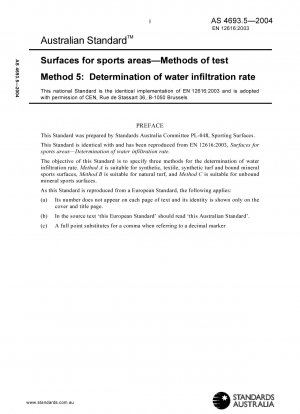 Oberflächen für Sportflächen – Prüfverfahren – Bestimmung der Wasserinfiltrationsrate