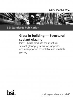 Glas im Gebäude. Strukturelle Verglasung. Glasprodukte für Structural Sealant Glazing-Systeme für gestützte und trägerlose monolithische und mehrfache Verglasungen