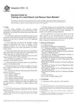 Standardhandbuch für die Ausbildung eines Mitglieds eines Landsuch- und Rettungsteams