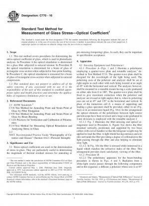 Standardtestmethode zur Messung der Glasspannung – optischer Koeffizient
