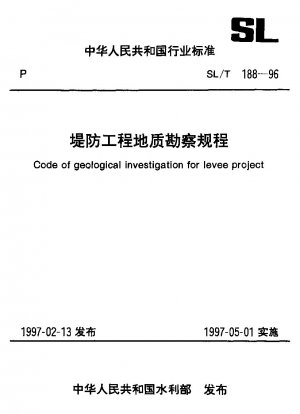 Code der geologischen Untersuchung für Deichprojekt