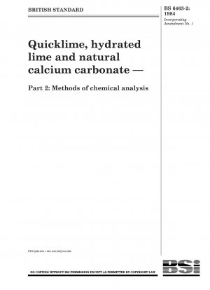 Branntkalk, gelöschter Kalk und natürliches Calciumcarbonat – Teil 2: Methoden der chemischen Analyse