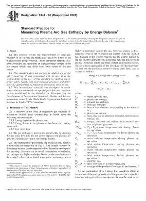 Standardpraxis zur Messung der Plasma-Lichtbogen-Gasenthalpie anhand der Energiebilanz