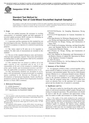 Standardtestmethode für den Raveling-Test von kaltgemischten emulgierten Asphaltproben