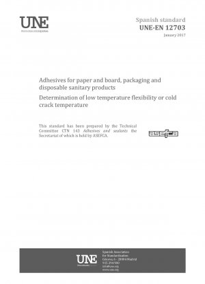Klebstoffe für Papier und Pappe, Verpackungen und Einweg-Sanitärprodukte – Bestimmung der Kälteflexibilität oder Kaltrisstemperatur