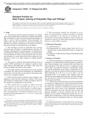 Standardpraxis für die Wärmeschmelzverbindung von Polyolefinrohren und -formstücken