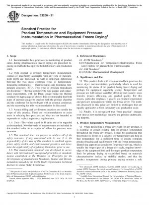 Standardpraxis für Produkttemperatur- und Gerätedruckinstrumentierung in der pharmazeutischen Gefriertrocknung