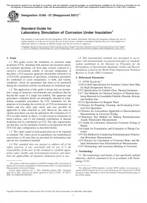 Standardhandbuch für die Laborsimulation von Korrosion unter Isolierung